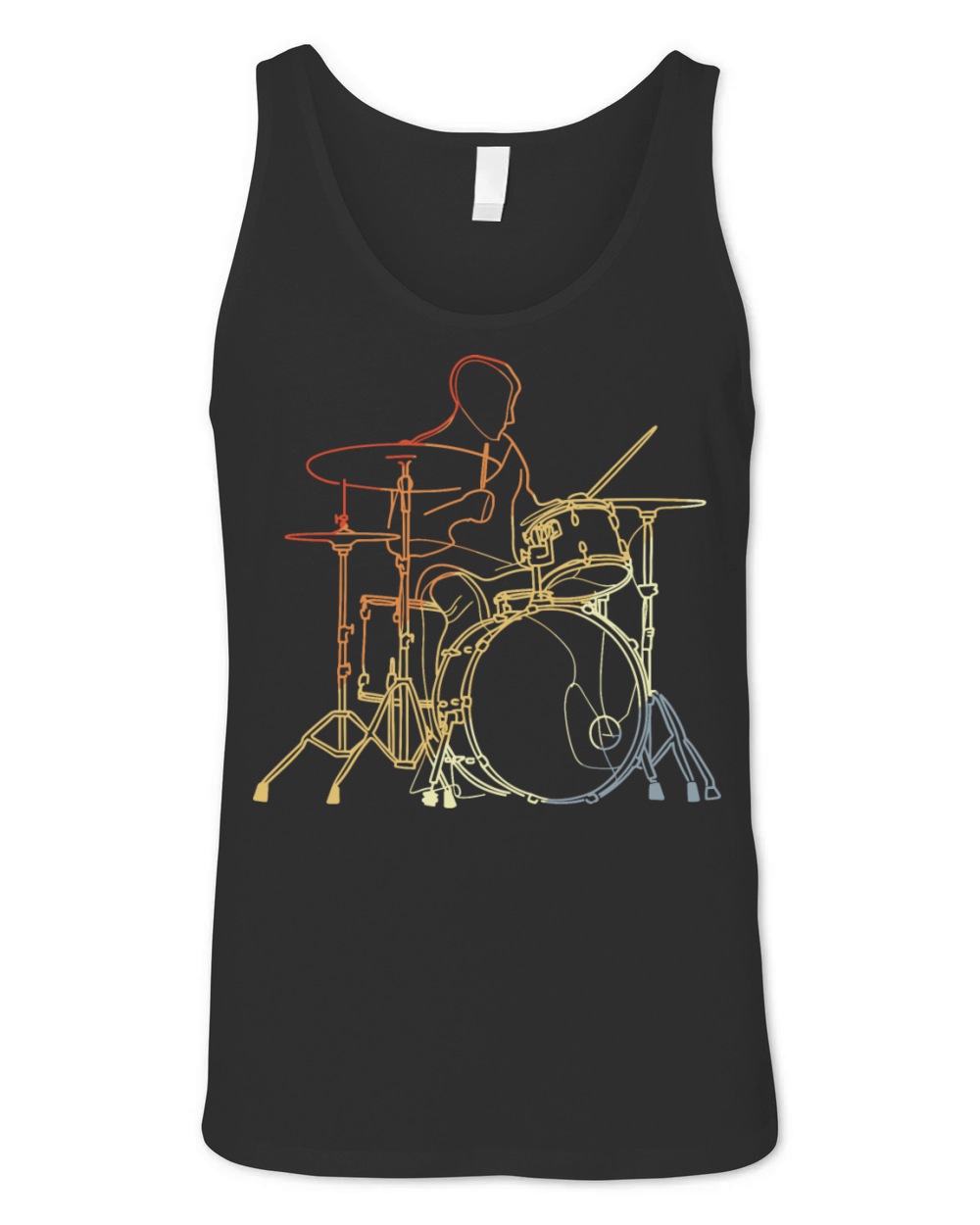 Vintage Drummer Drawing Unisex Jersey Tank