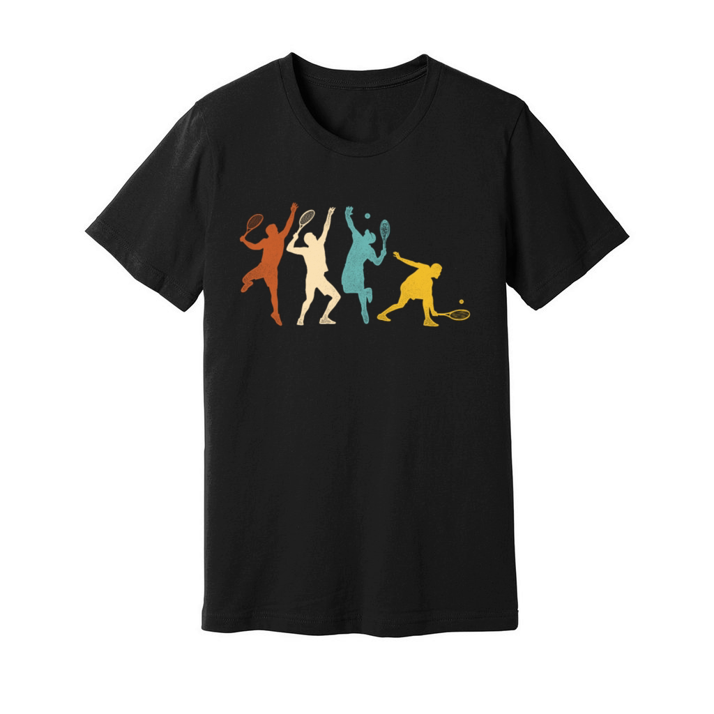 Funny Tennis Player Racket Retro Unisex Jersey Tee