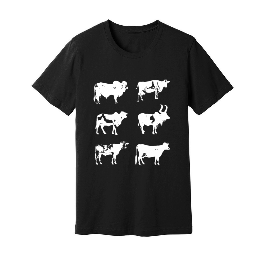 Vintage Cow Lover Men Farm Animals Retro Cows Unisex Jersey Tee