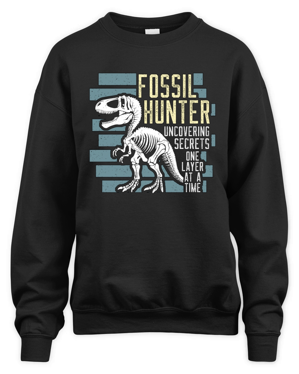 Fossil Hunter Uncovering Secrets Fossil Collecting Unisex Premium Crewneck Sweatshirt