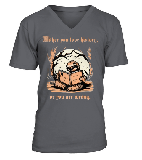 Either You Love History Or You Are Wrong Sloth vin V-Neck T-shirt