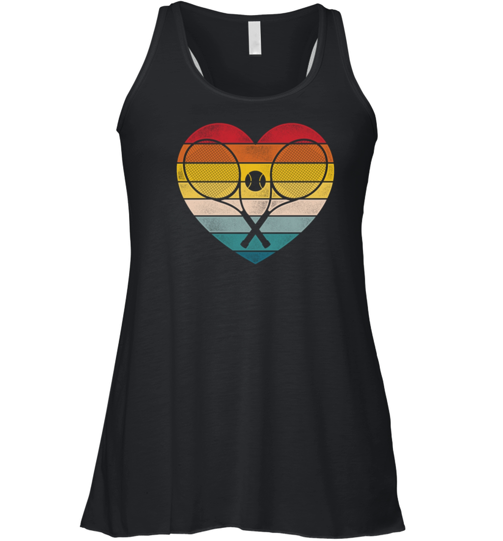 Funny Tennis Player Racket Heart Women's Flowy Tank Top
