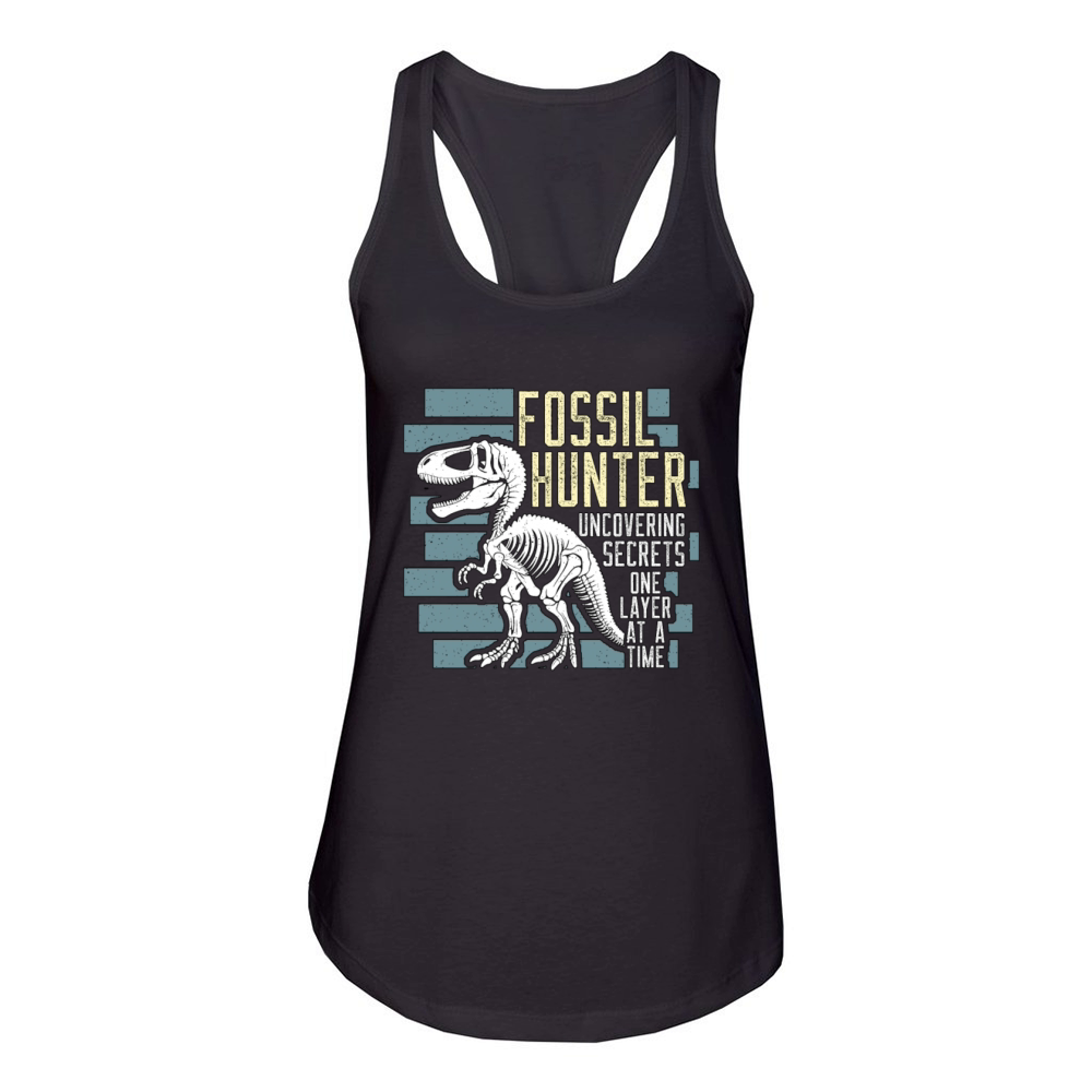 Fossil Hunter Uncovering Secrets Fossil Collecting Women's Racerback Tank