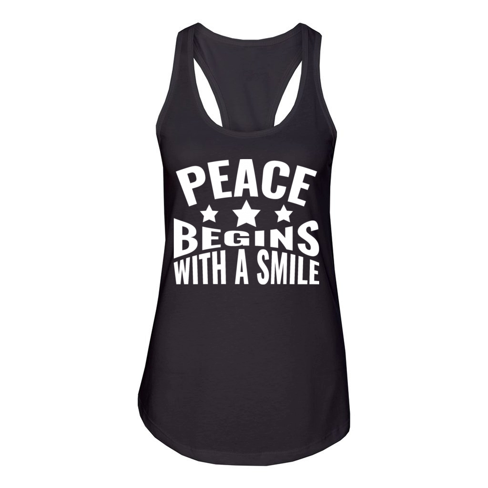 Peace begins with a smile Women's Racerback Tank