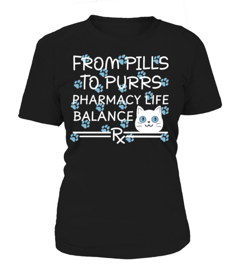 Pharmacy Cat Pills to Purrs blue-white Women's T-Shirt