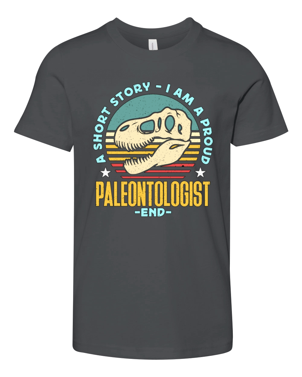 Paleontologist A Short Story I Am A Fossil Hunter Youth Unisex Jersey Tee