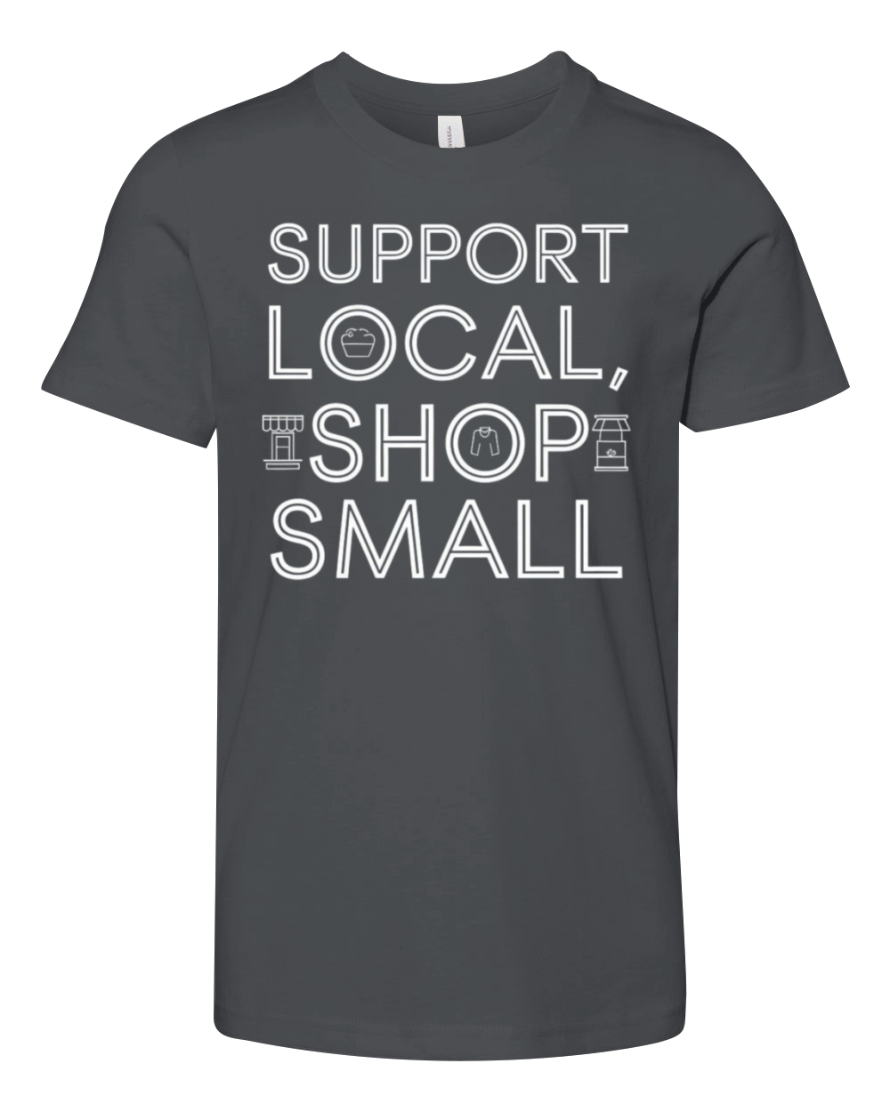 Support Local Shop Small Minimalist Fun Youth Unisex Jersey Tee