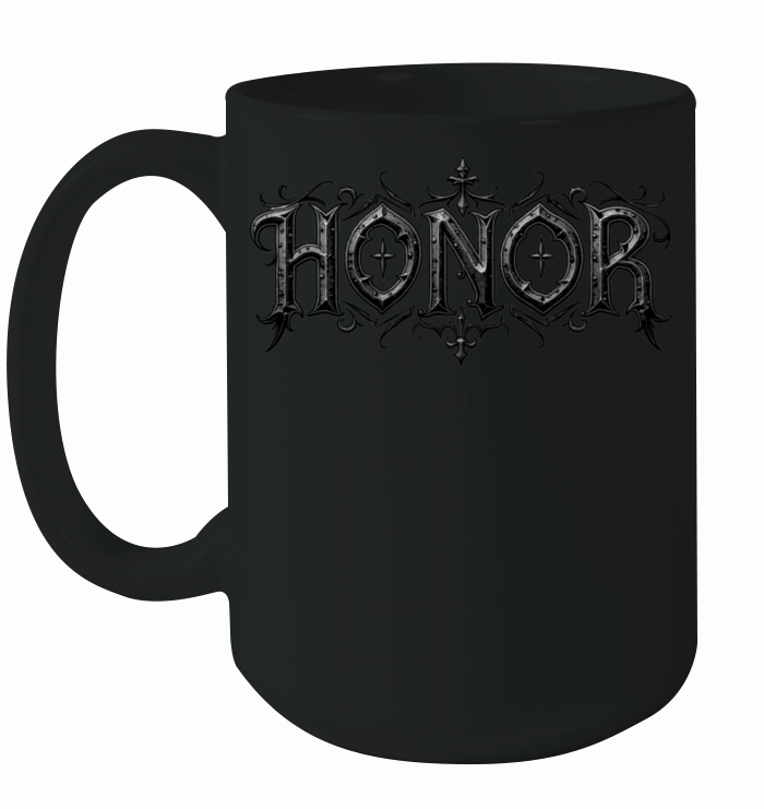 Honor T-Shirt with Medieval Flair - Typography Art Ceramic Mug