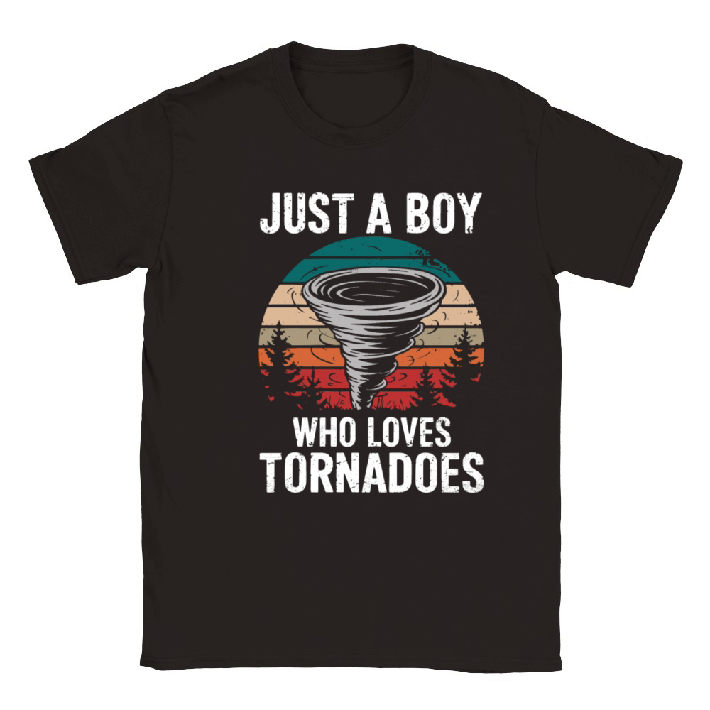 Tornado Lover Vintage Sunset Weather Enthusiast Classic Kids Crewneck T-shirt