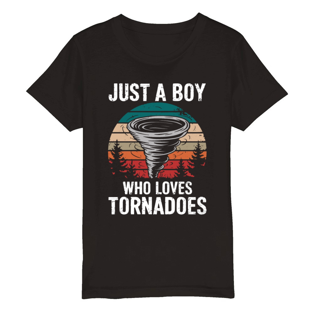 Tornado Lover Vintage Sunset Weather Enthusiast Organic Kids Crewneck T-shirt