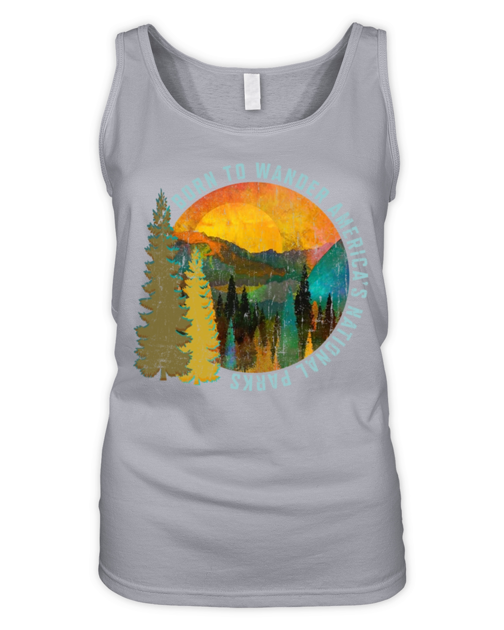Born to Wander Americas National Parks Vintage Organic Women's Tank Top