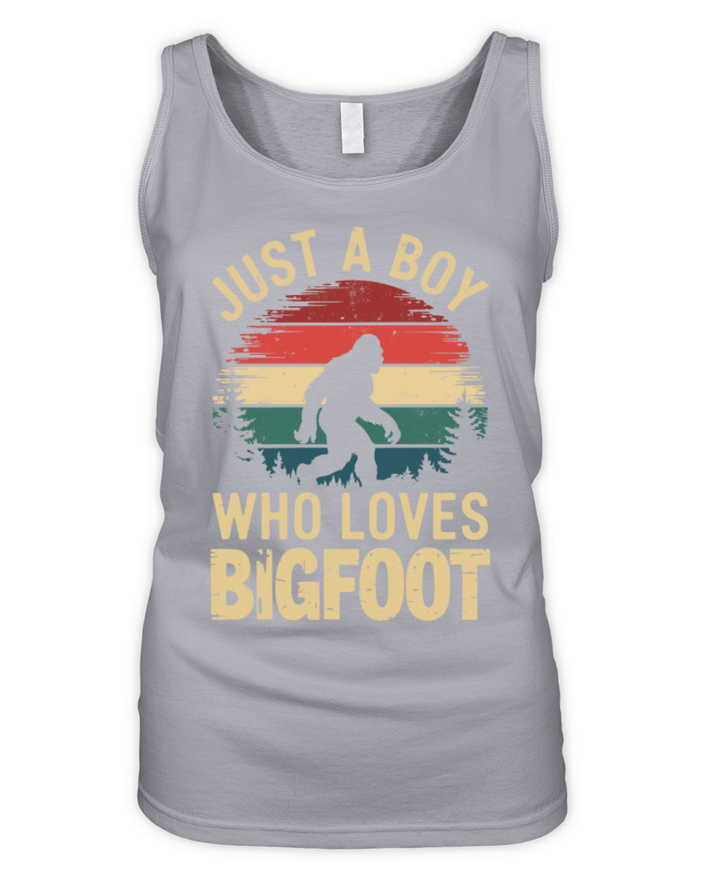 Just A Boy Who Loves Bigfoot Retro Style Forest Organic Women's Tank Top