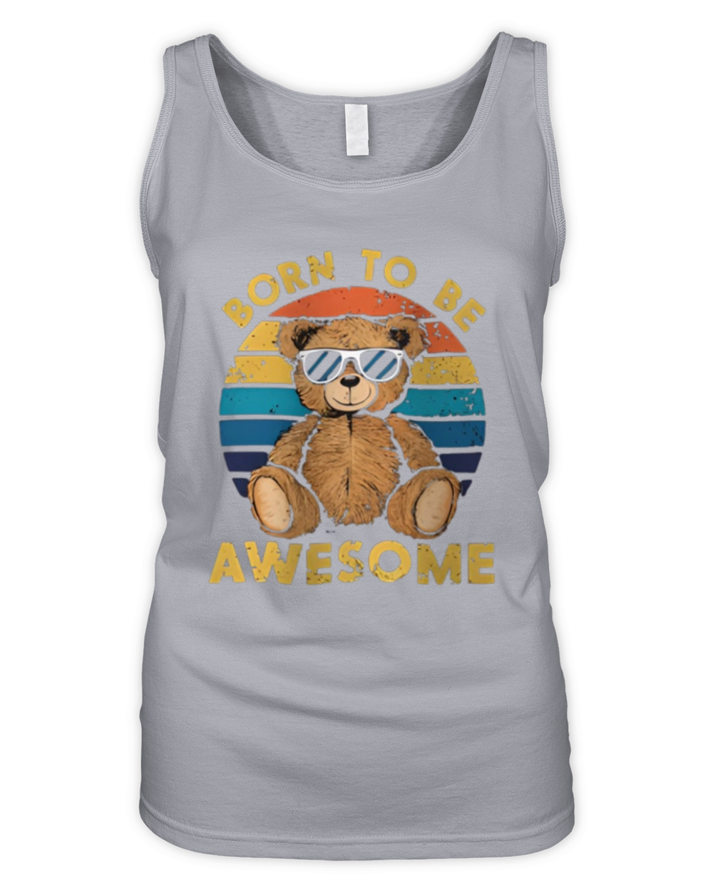 Teddy Bear Saying Born to be Awesome Organic Women's Tank Top