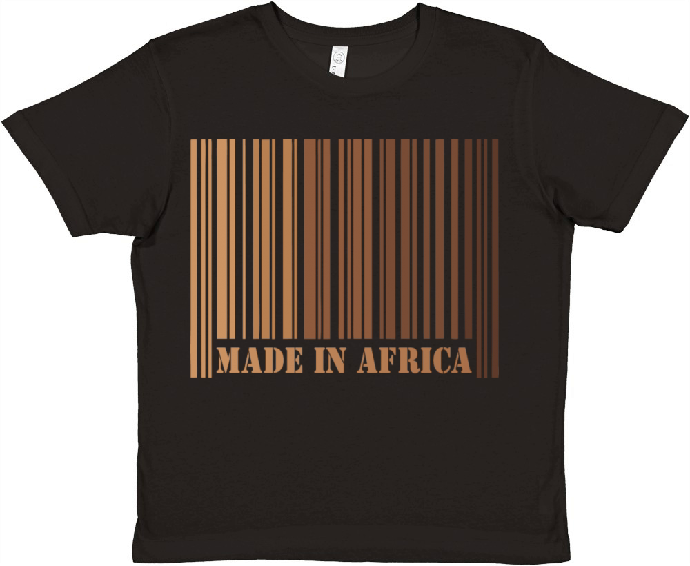 Melanin Barcode Made in Africa Apparel Premium Kids Crewneck T-shirt