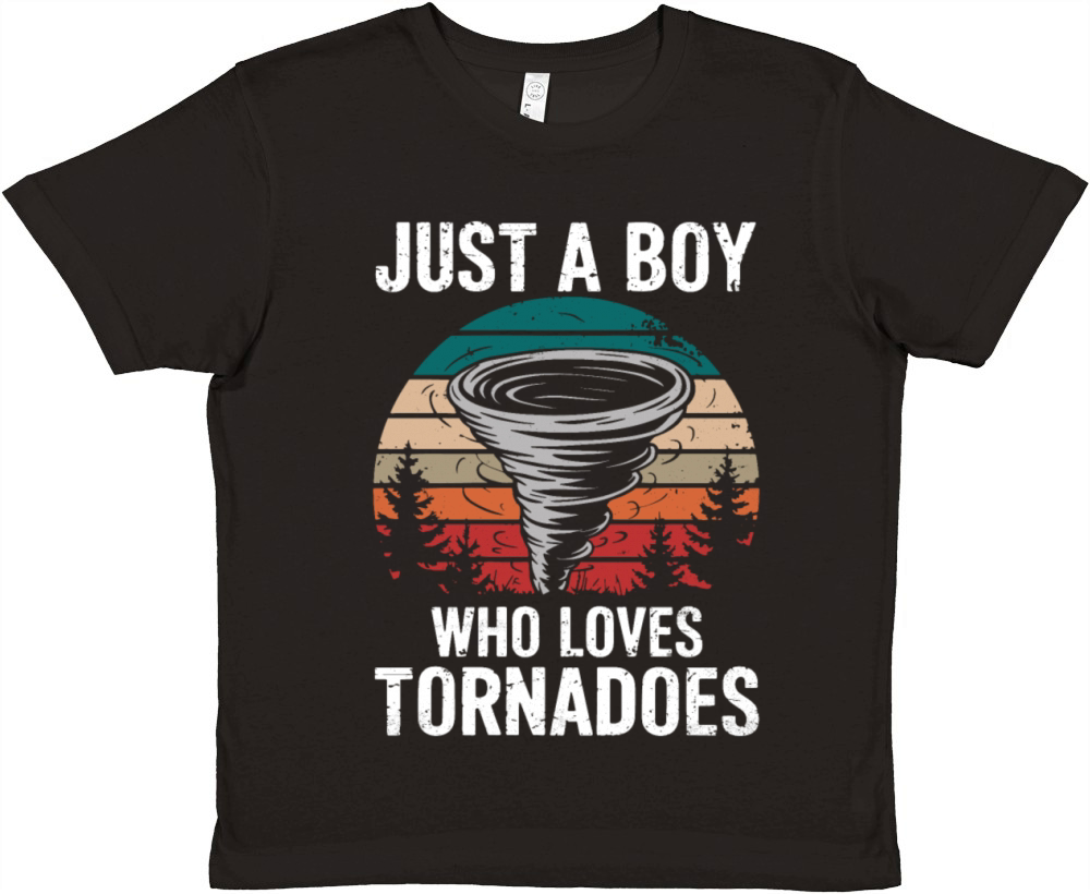 Tornado Lover Vintage Sunset Weather Enthusiast Premium Kids Crewneck T-shirt