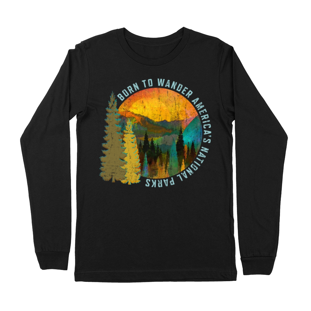 Born to Wander Americas National Parks Vintage Premium Long Sleeve