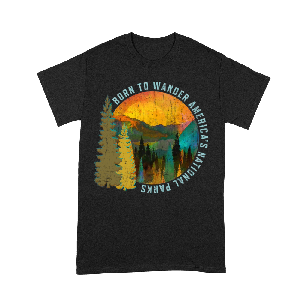 Born to Wander Americas National Parks Vintage Premium T-shirt