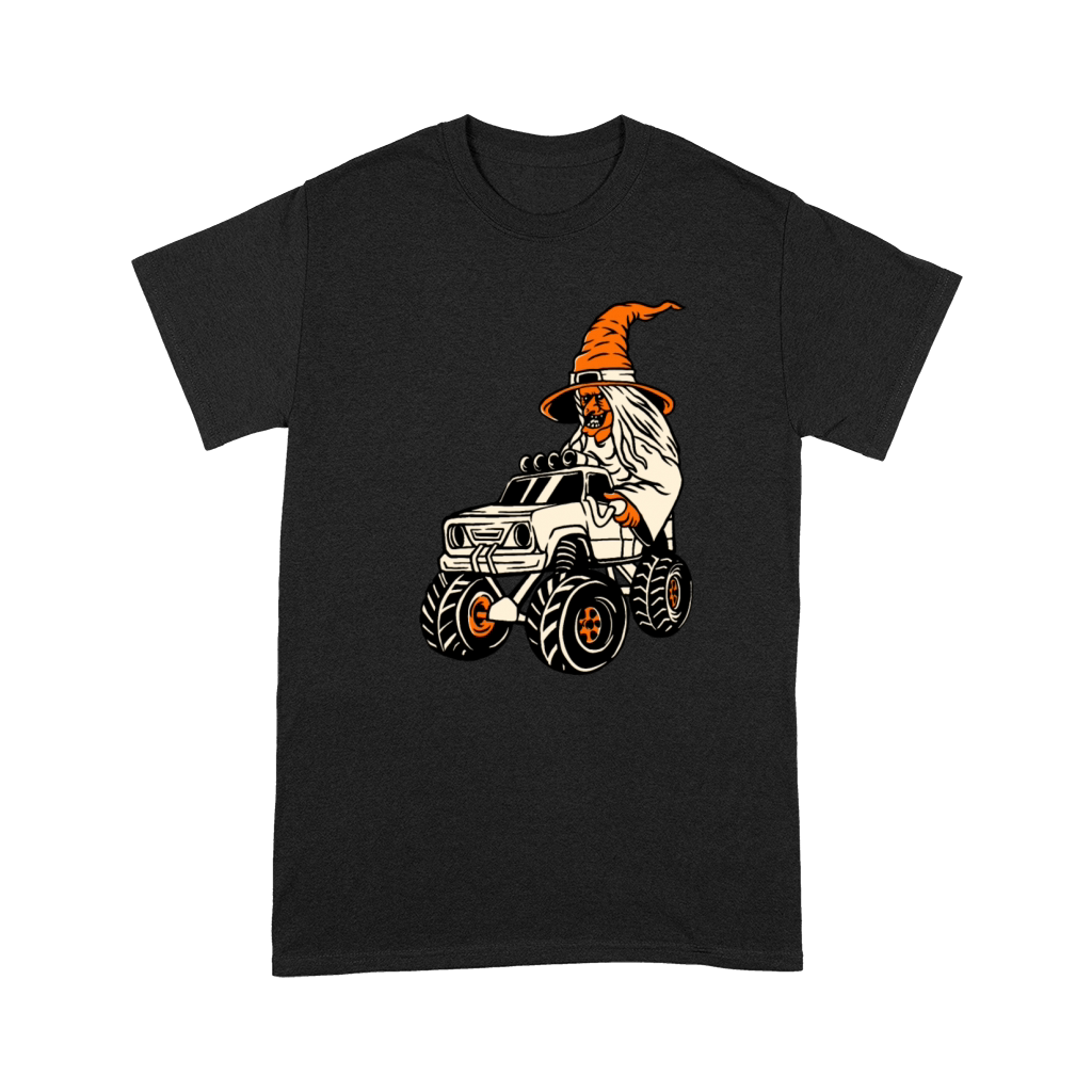 Vintage Halloween Witch Driving a Monster Hot Rod Premium T-shirt