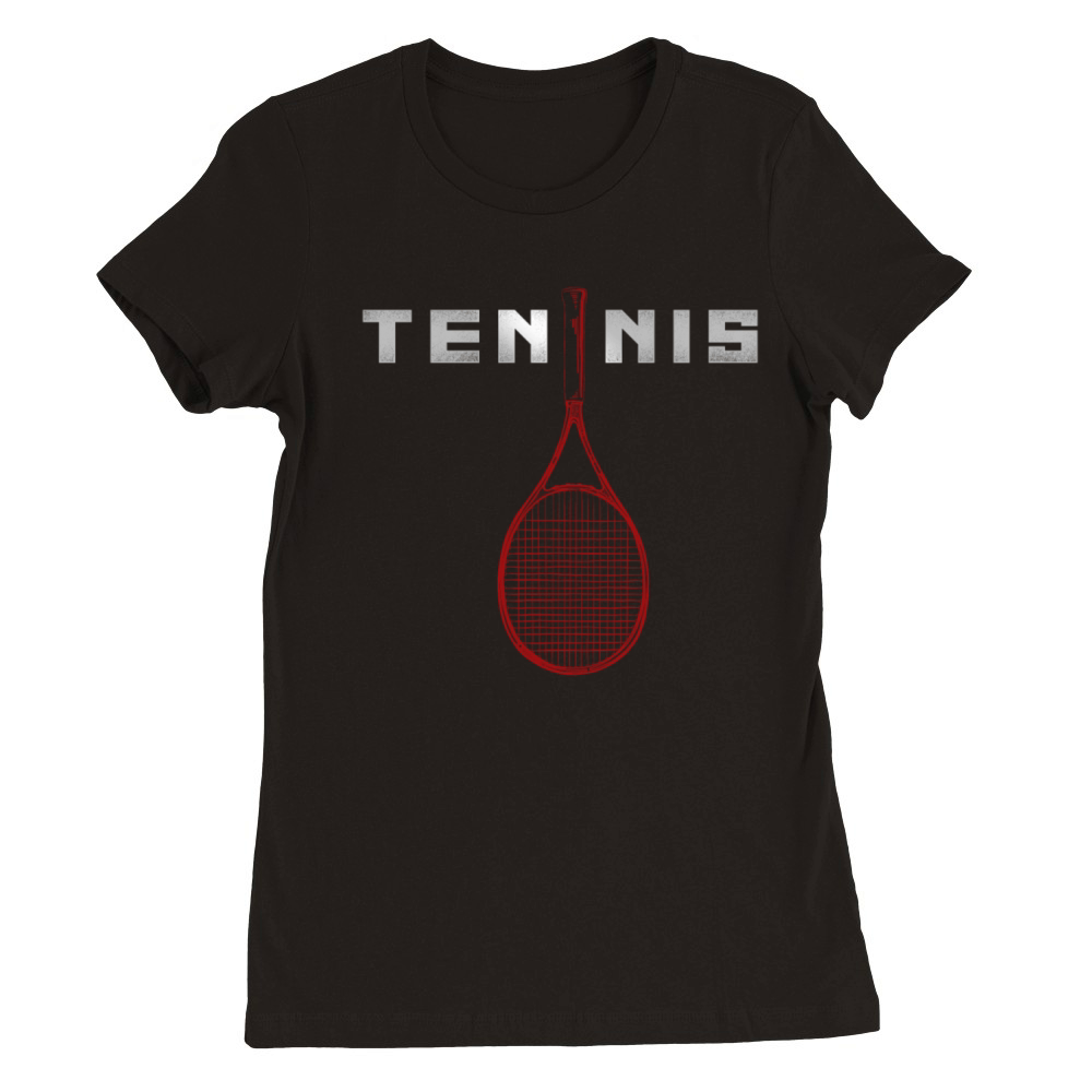 Funny Tennis Player Racket Tennis Premium Womens Crewneck T-shirt