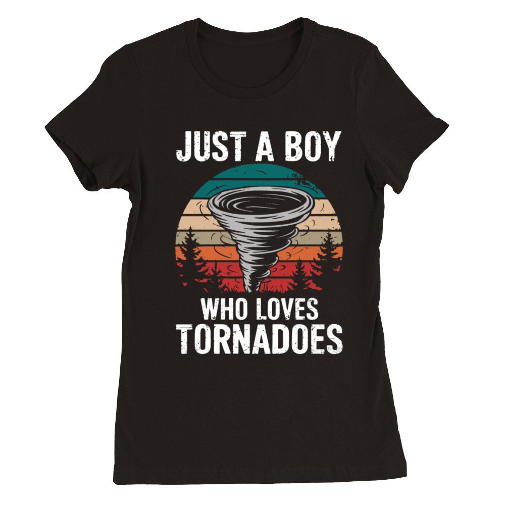Tornado Lover Vintage Sunset Weather Enthusiast Premium Womens Crewneck T-shirt