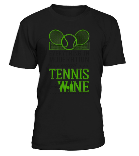 Funny Tennis Player Racket Wine T-Shirt Unisex