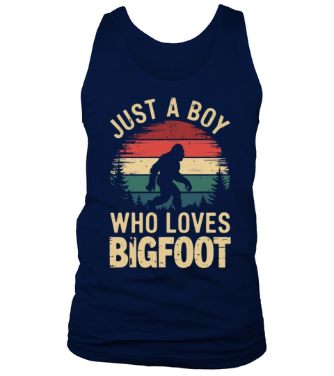 Just A Boy Who Loves Bigfoot Retro Style Forest Tank Top Unisex