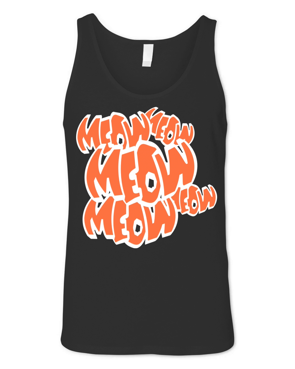 Many Funny Meow Cat Meow Comic Letters Text Quote Unisex Jersey Tank