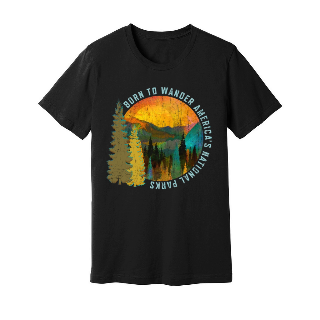 Born to Wander Americas National Parks Vintage Unisex Jersey Tee