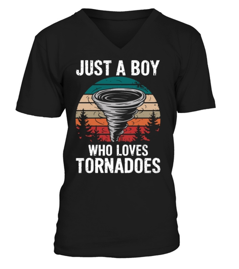 Tornado Lover Vintage Sunset Weather Enthusiast V-Neck T-shirt