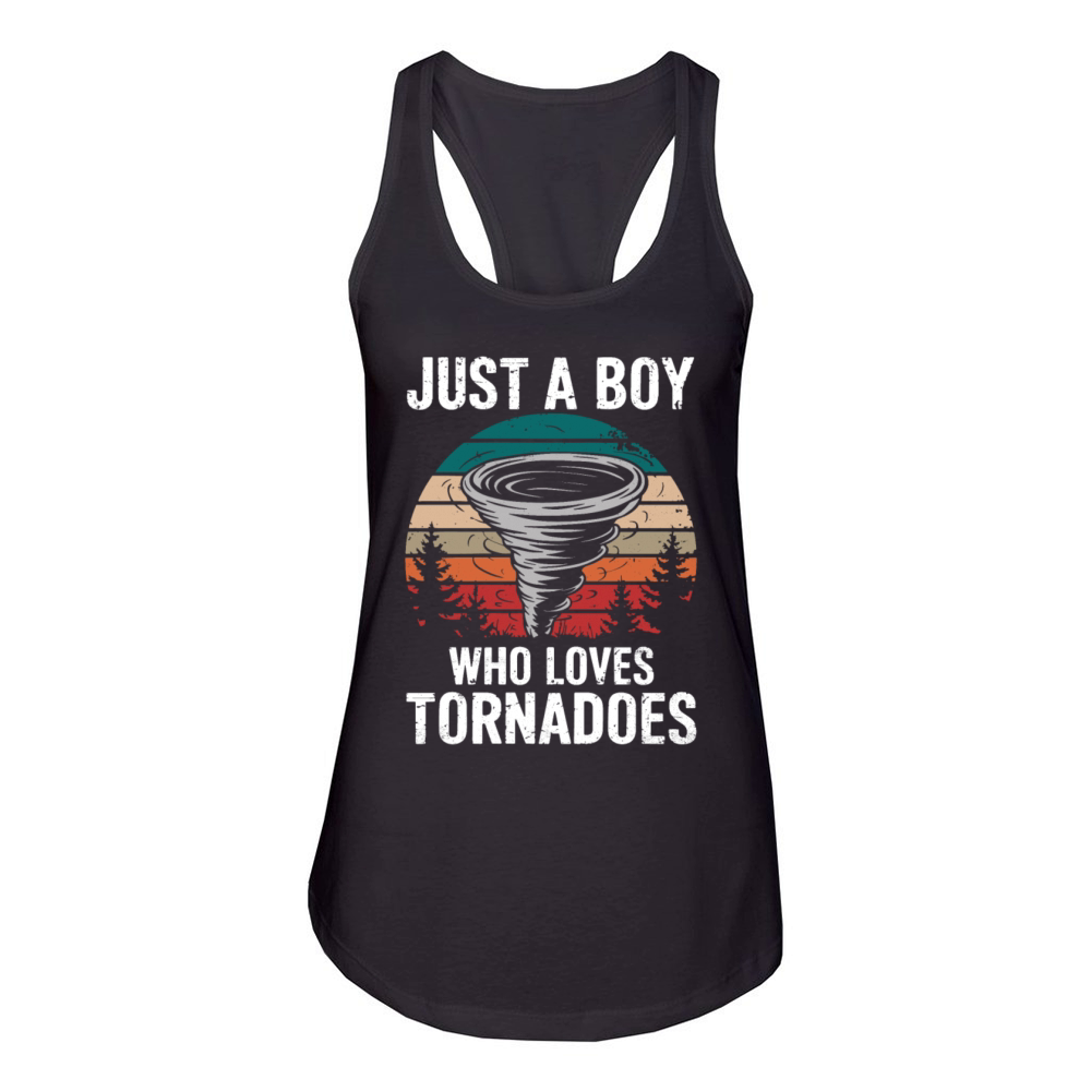Tornado Lover Vintage Sunset Weather Enthusiast Women's Racerback Tank