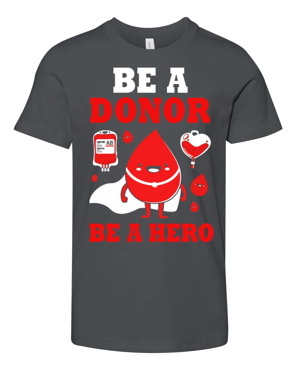 Donor Hero Phlebotomy Blood Donor Awareness Youth Unisex Jersey Tee