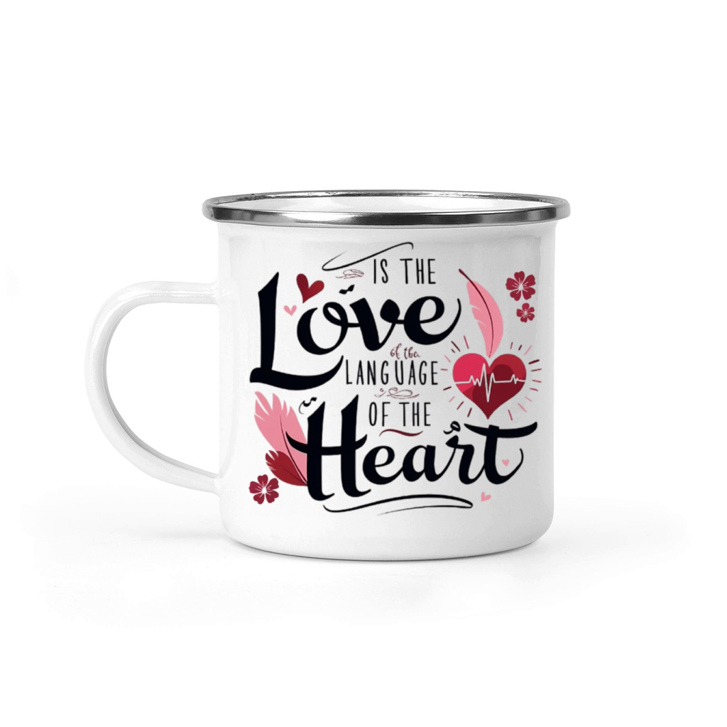 Love is the language of the heart Camping Mug