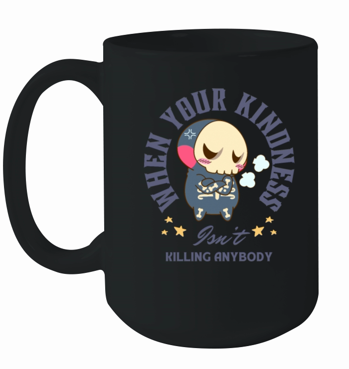 Angry Skeleton Kindness Quote Art Ceramic Mug