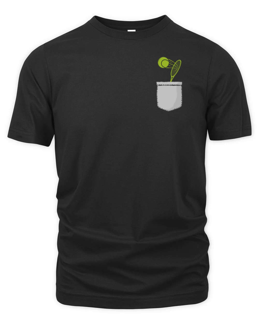 Funny Tennis Player Racket Pocket Organic Unisex T-shirt