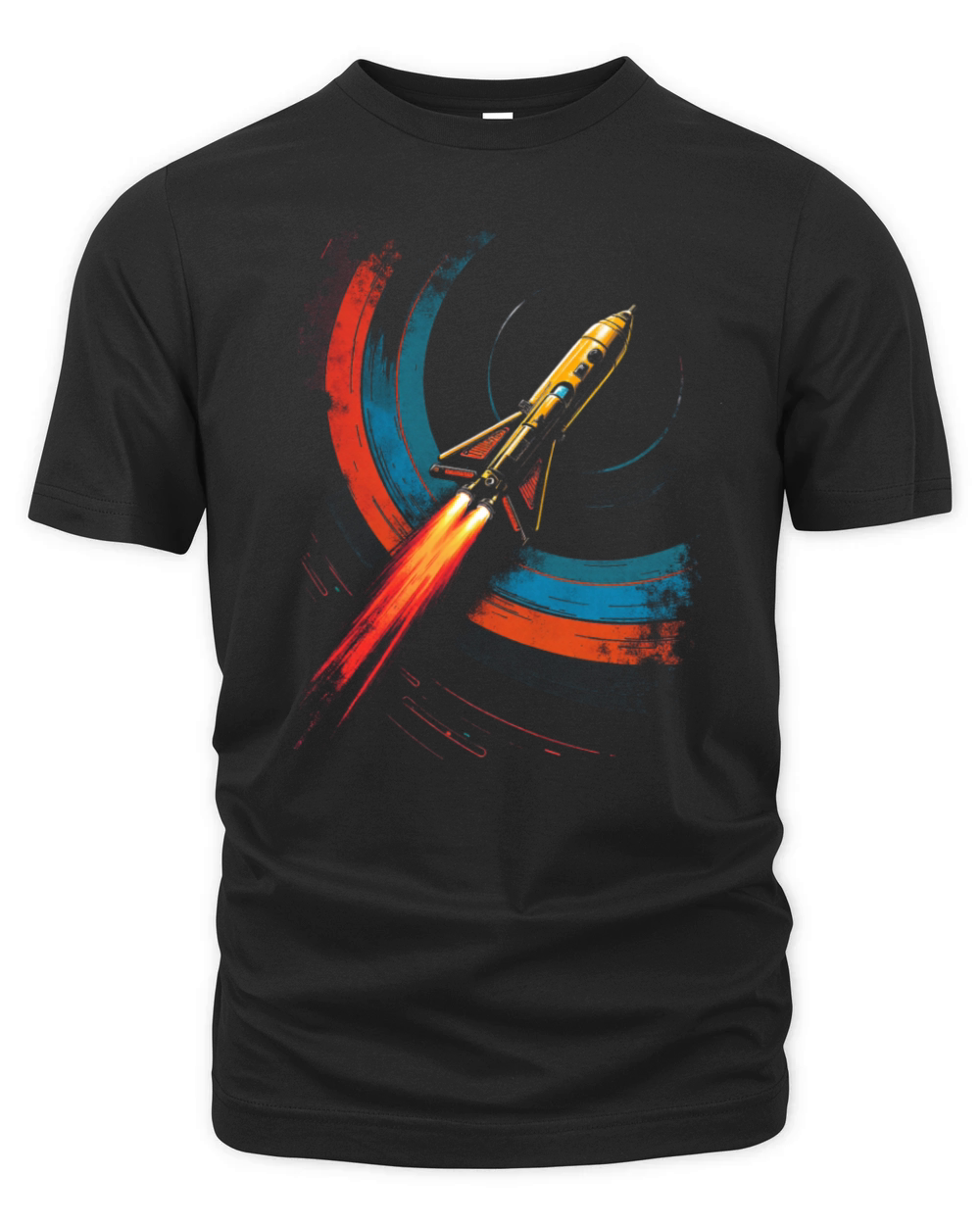 Retro Rocket In Flight Organic Unisex T-shirt