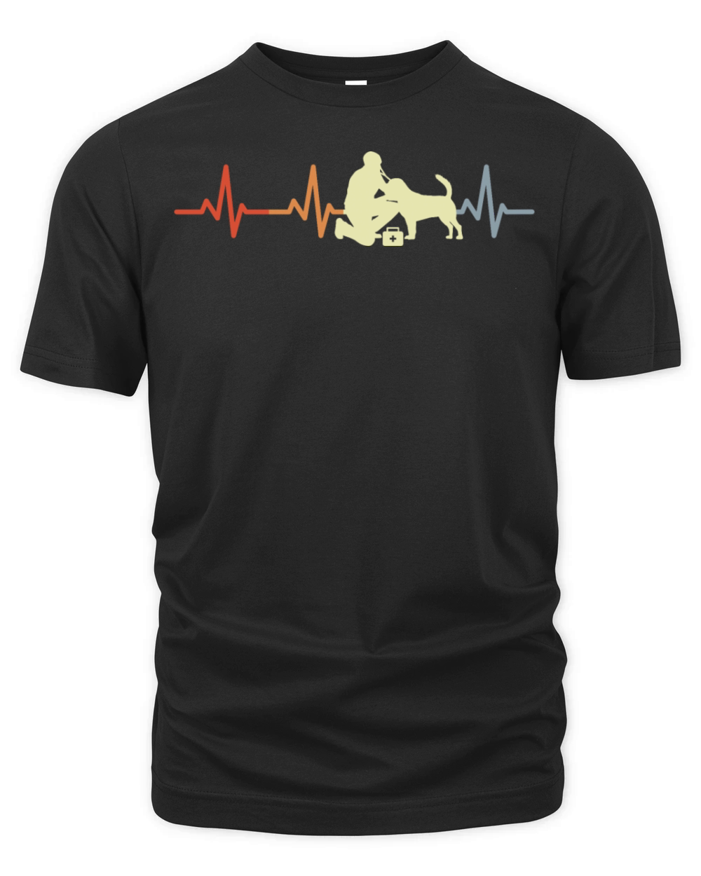 Vintage Veterinarian Heartbeat Organic Unisex T-shirt