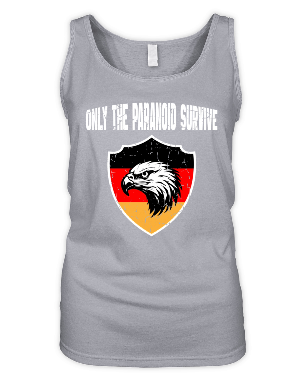 Only The Paranoid Survive Germany Vintage White Organic Women's Tank Top