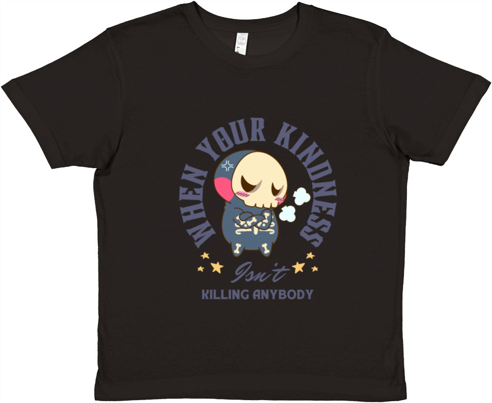 Angry Skeleton Kindness Quote Art Premium Kids Crewneck T-shirt