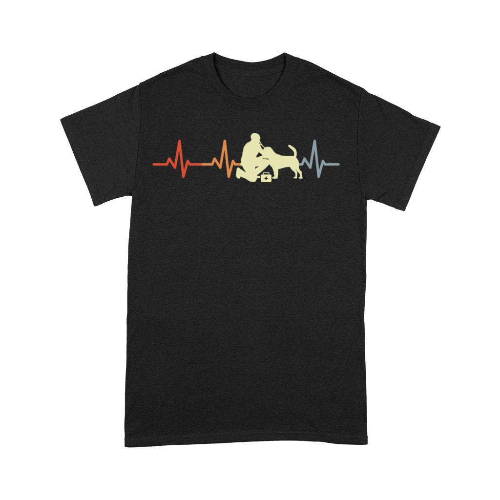 Vintage Veterinarian Heartbeat Premium T-shirt