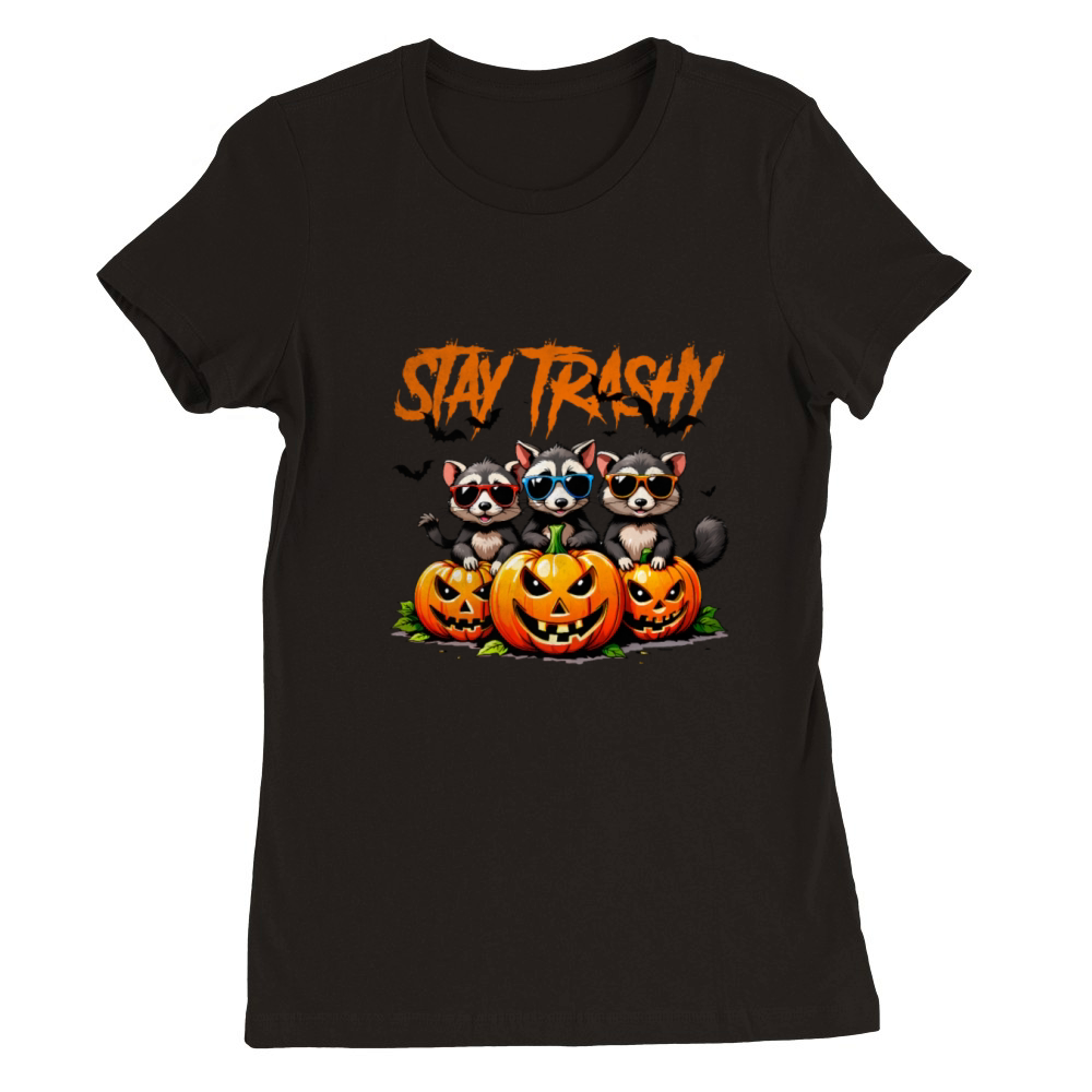 Stay trashy Halloween vintage Premium Womens Crewneck T-shirt