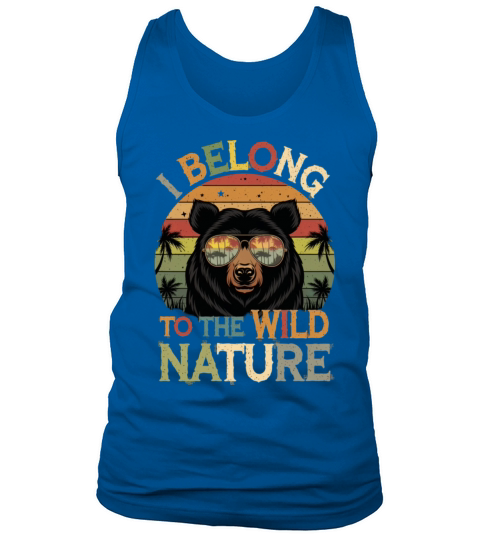 Retro Wild Nature Bear with Sunglasses Tank Top Unisex