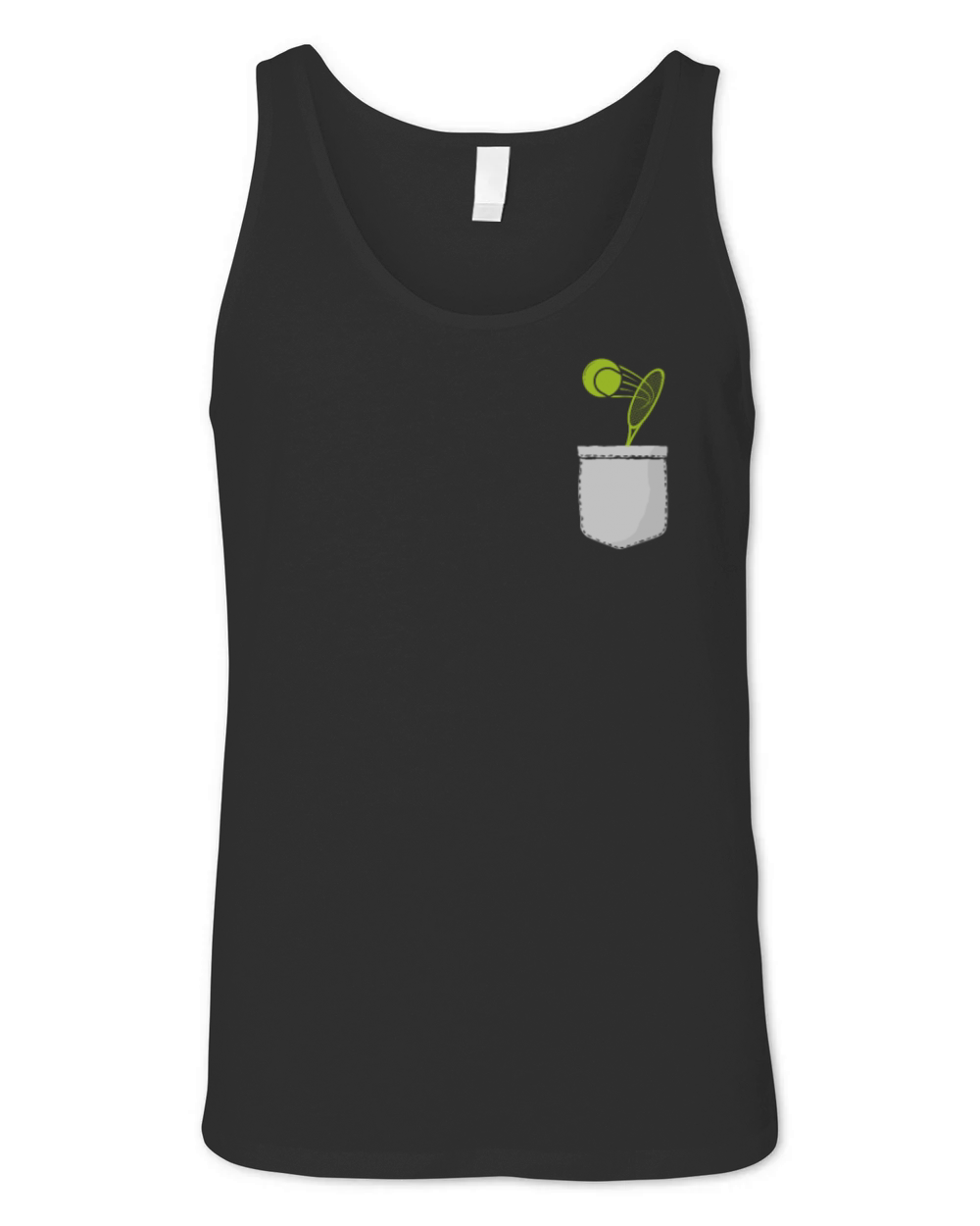 Funny Tennis Player Racket Pocket Unisex Jersey Tank