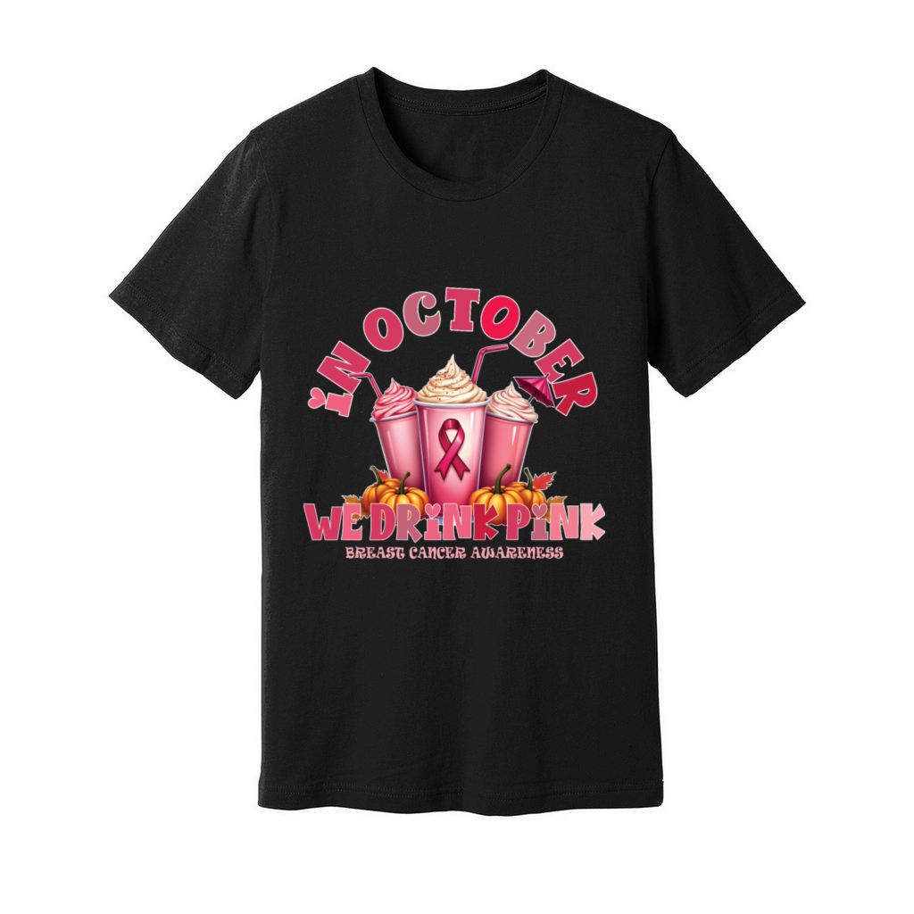 In October We Wear Pink Breast Cancer Unisex Jersey Tee