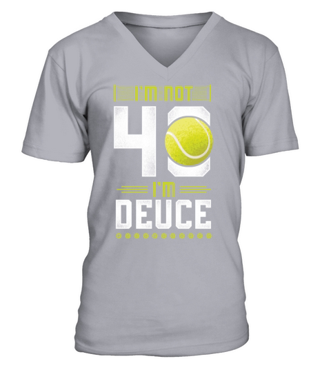 Funny Tennis Player Racket 40th V-Neck T-shirt