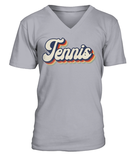 Funny Tennis Player Racket Retro V-Neck T-shirt