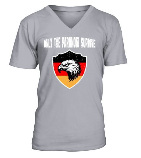 Only The Paranoid Survive Germany Vintage White V-Neck T-shirt