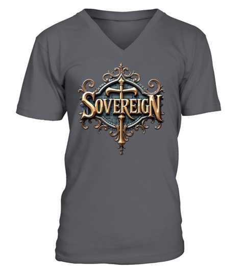 Sovereign - Medieval Flair Typography T-Shirt V-Neck T-shirt