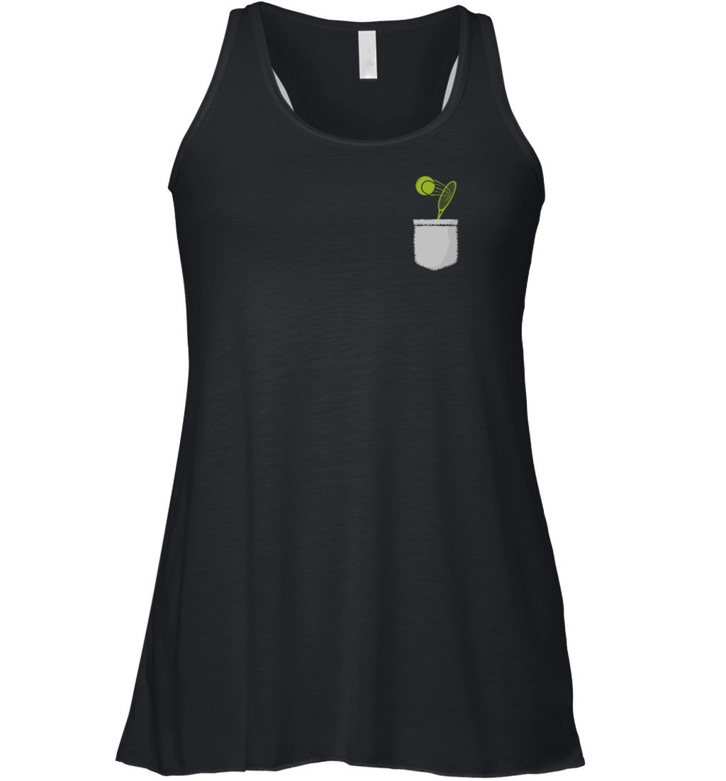 Funny Tennis Player Racket Pocket Women's Flowy Tank Top