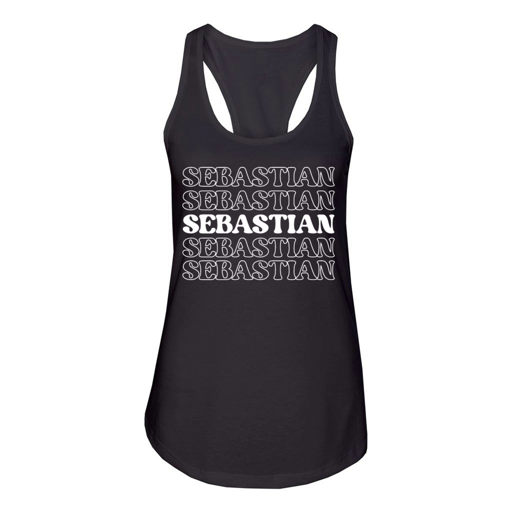Sebastian Name Personalized First Surname Women's Racerback Tank