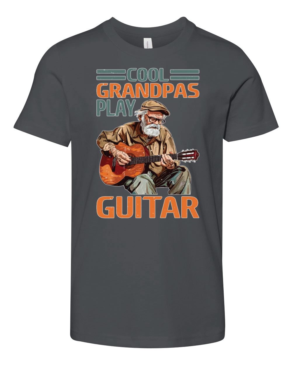 Cool Grandpas Play Guitar 6 Youth Unisex Jersey Tee